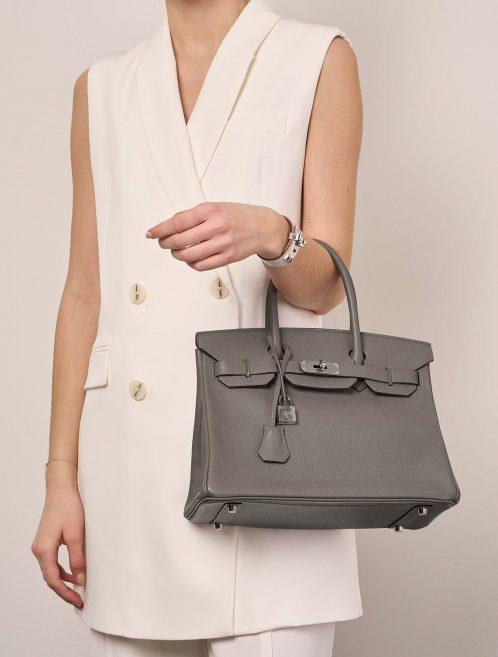 Pre-owned Hermès bag Birkin 30 Epsom Gris Asphalte Brown, Grey Model | Sell your designer bag on Saclab.com