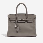Pre-owned Hermès bag Birkin 30 Epsom Gris Asphalte Brown, Grey Front | Sell your designer bag on Saclab.com