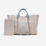 Chanel Deauville Medium Beige-Blau Front | Verkaufen Sie Ihre Designer-Tasche auf Saclab.com