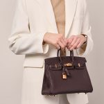 Pre-owned Hermès bag Birkin Touch 25 Togo / Alligator Matte Ebene Brown Model | Sell your designer bag on Saclab.com