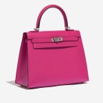 Pre-owned Hermès bag Kelly 25 Epsom Rose Pourpre Violet Side Front | Sell your designer bag on Saclab.com