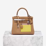 Hermès Kelly 25 Chai-Lime-BlueBrume-Cassis-Nata-MauveSylvestre Front  | Sell your designer bag on Saclab.com