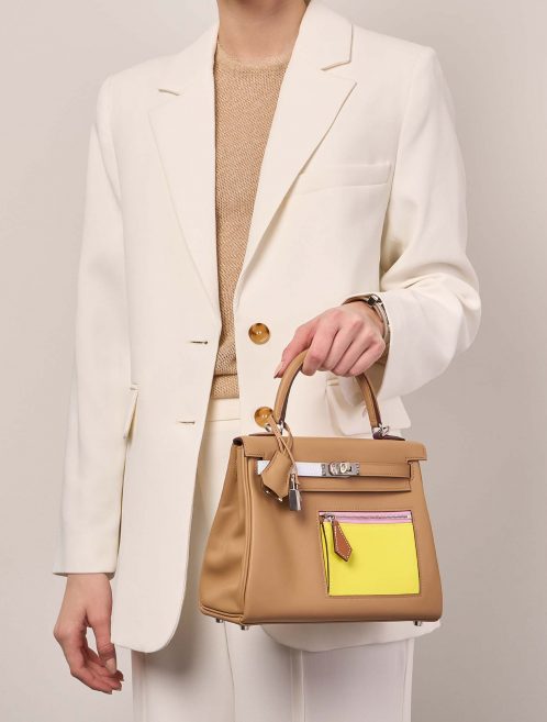 Hermès Kelly 25 Chai-Lime-BlueBrume-Cassis-Nata-MauveSylvestre Sizes Worn | Sell your designer bag on Saclab.com