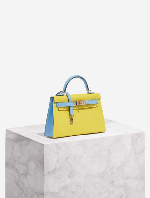 Hermès Kelly Mini Lime-BlueAztec Front | Vendez votre sac de créateur sur Saclab.com