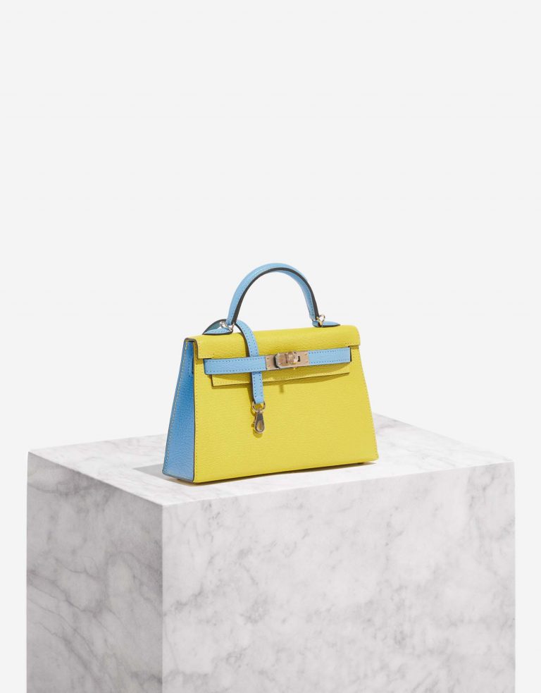 Hermès Kelly Mini Lime-BlueAztec Front  | Sell your designer bag on Saclab.com