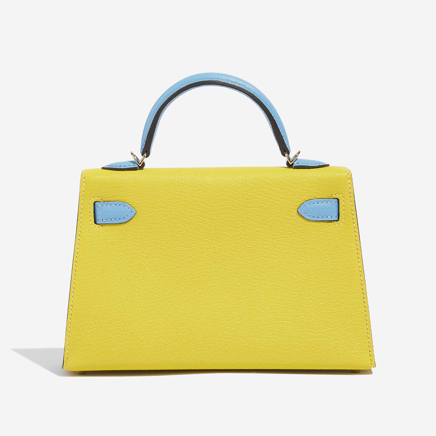 Hermès Kelly Mini Lime-BlueAztec Back  | Sell your designer bag on Saclab.com