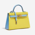 Hermès Kelly Mini Lime-BlueAztec Side Front  | Sell your designer bag on Saclab.com