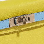 Hermès Kelly Mini Lime-BlueAztec Closing System  | Sell your designer bag on Saclab.com