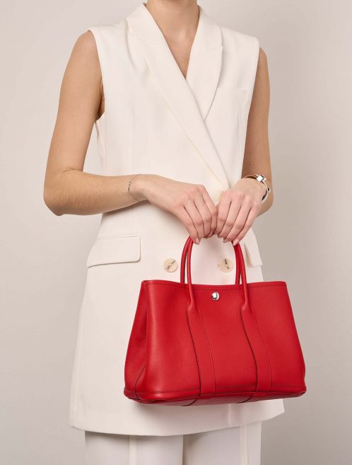 Hermès GardenParty 30 RougeDeCoeur Sizes Worn | Sell your designer bag on Saclab.com