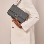 Chanel Timeless Medium Grey-GoldShimmer Sizes Worn | Sell your designer bag on Saclab.com