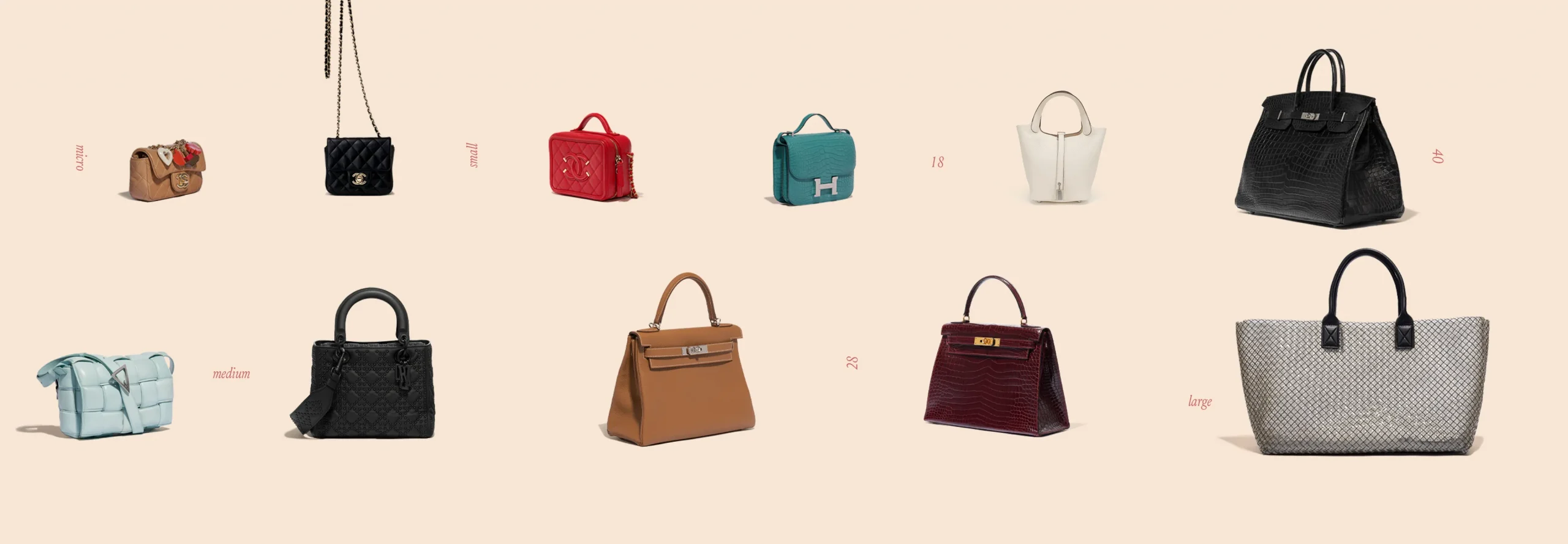 Von Micro bis Maxi: Entdecken Sie, welche Handtaschengröße die richtige für Sie ist