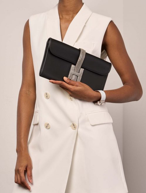 Hermès Jige Clutch Ombrè-Schwarz Größen Getragen | Verkaufen Sie Ihre Designer-Tasche auf Saclab.com