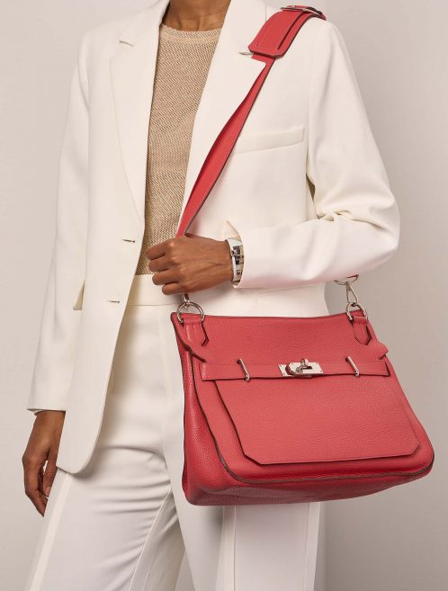Hermès Jypsiere 34 RougePivoine Sizes Worn | Sell your designer bag on Saclab.com