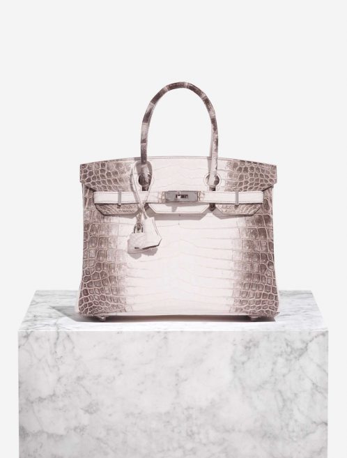 Pre-owned Hermès bag Birkin 30 Niloticus Crocodile Himalaya Blanc Beige Front | Sell your designer bag on Saclab.com