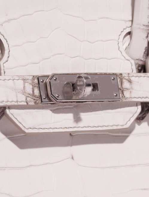 Pre-owned Hermès bag Birkin 30 Niloticus Crocodile Himalaya Blanc Beige Closing System | Sell your designer bag on Saclab.com