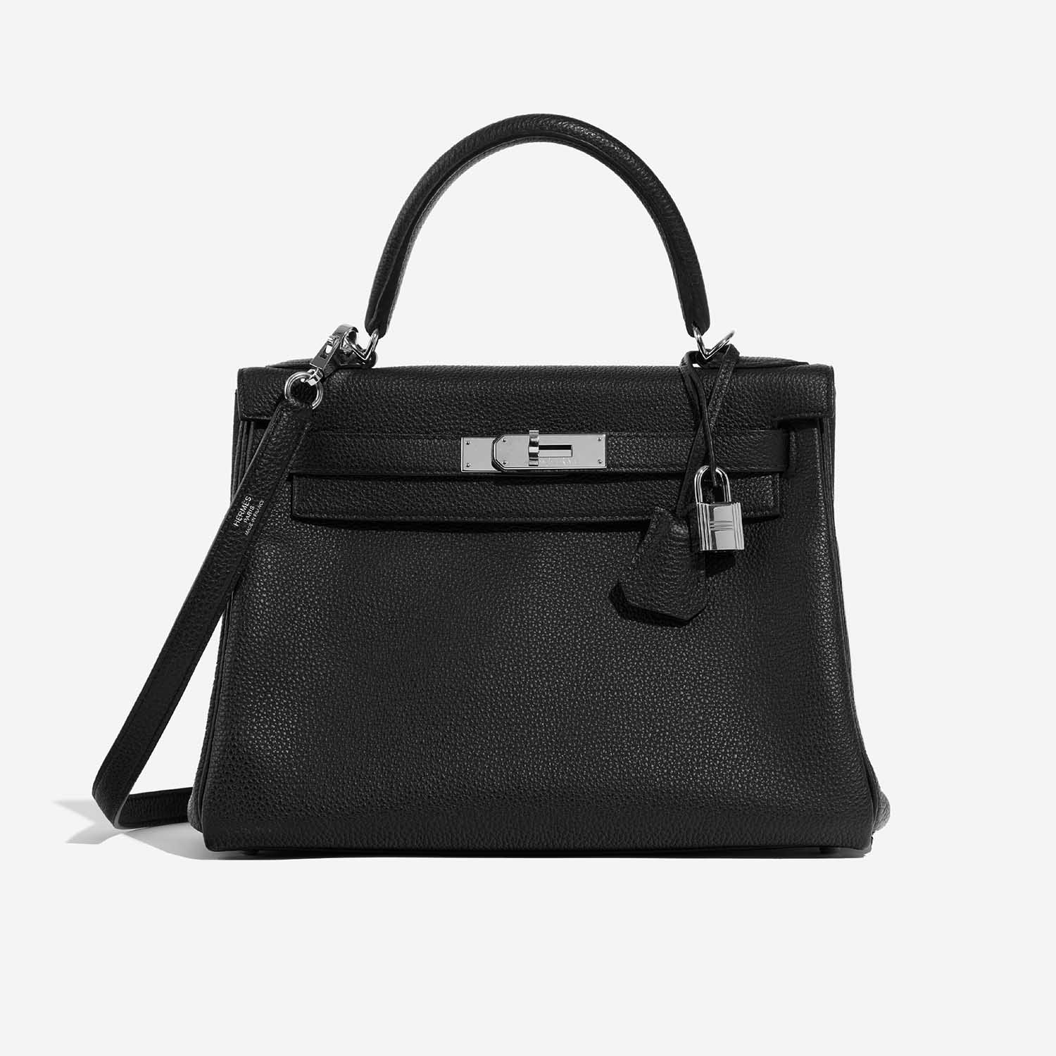Hermès Kelly 28 Black Front  S | Sell your designer bag on Saclab.com