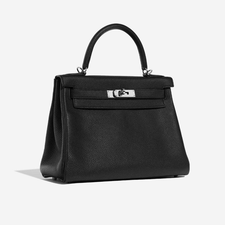 Hermès Kelly 28 Black Side Front  | Sell your designer bag on Saclab.com