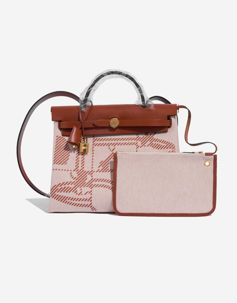 Hermès Herbag 31 Cuivre-Ecru-Beige Front  | Sell your designer bag on Saclab.com