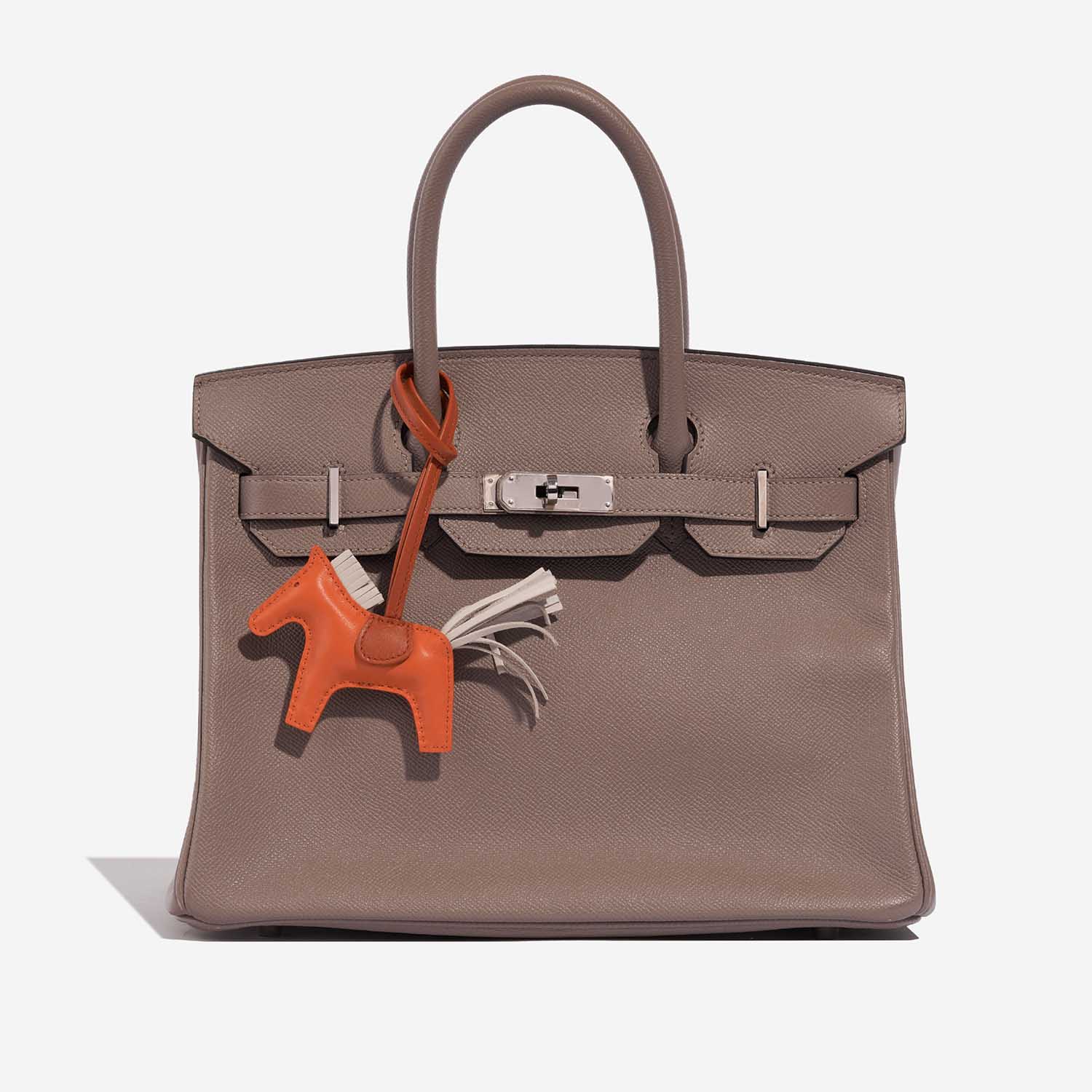 New Authentic Hermes Bag Charm Rodeo PM Agneau Milo Cornaline/craie/rose  Texas