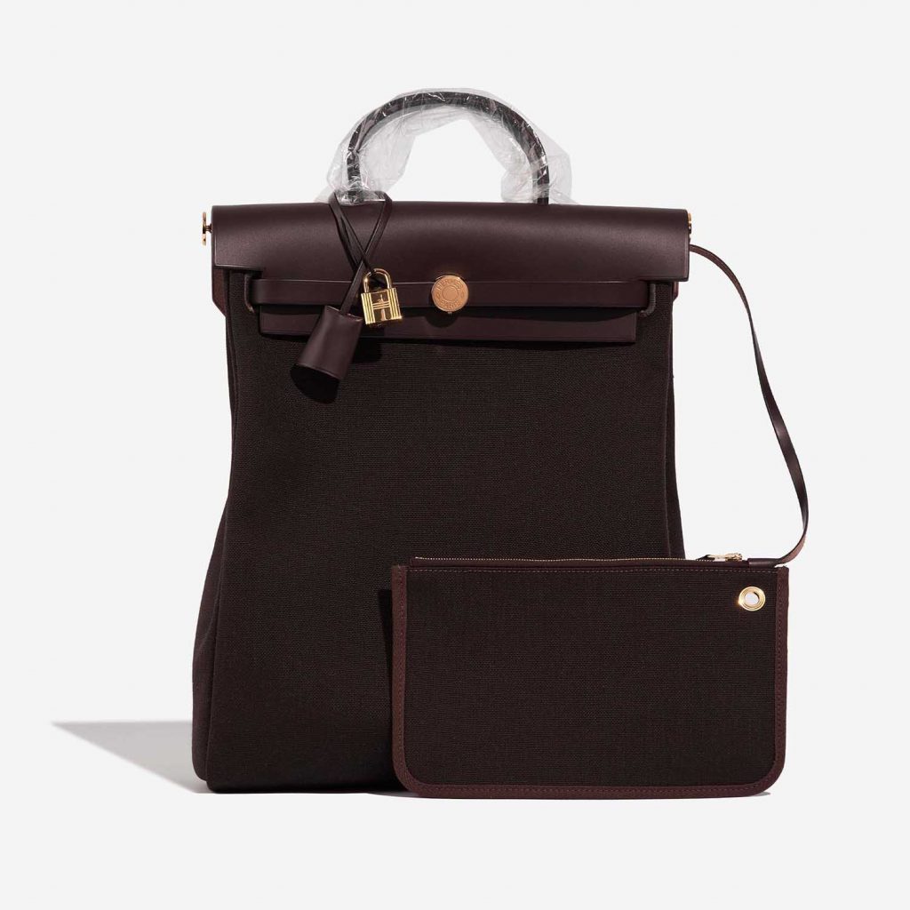 Hermès Herbag Backpack Toile / Vache Hunter Ebene SACLÀB