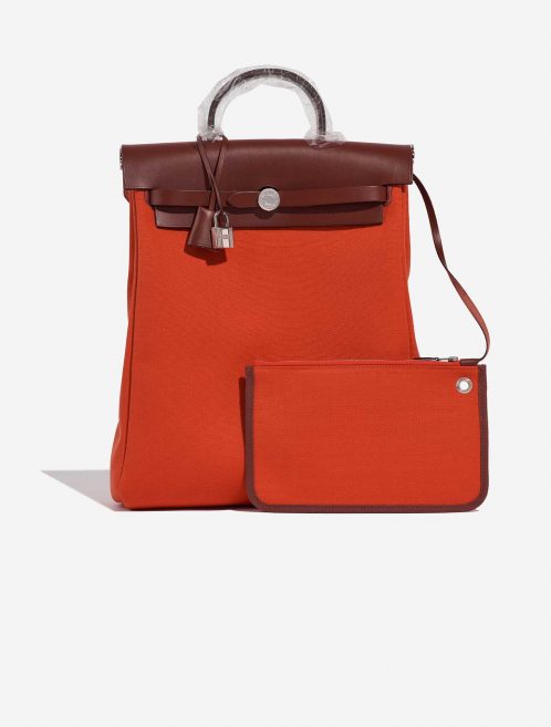 Hermès Herbag Backpack OrangeMécano-RougeH Front  | Sell your designer bag on Saclab.com