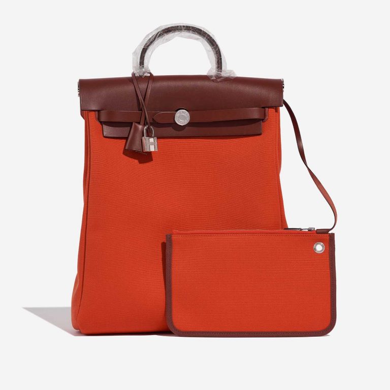 Hermès Herbag Rucksack OrangeMécano-RougeH Front | Verkaufen Sie Ihre Designer-Tasche auf Saclab.com