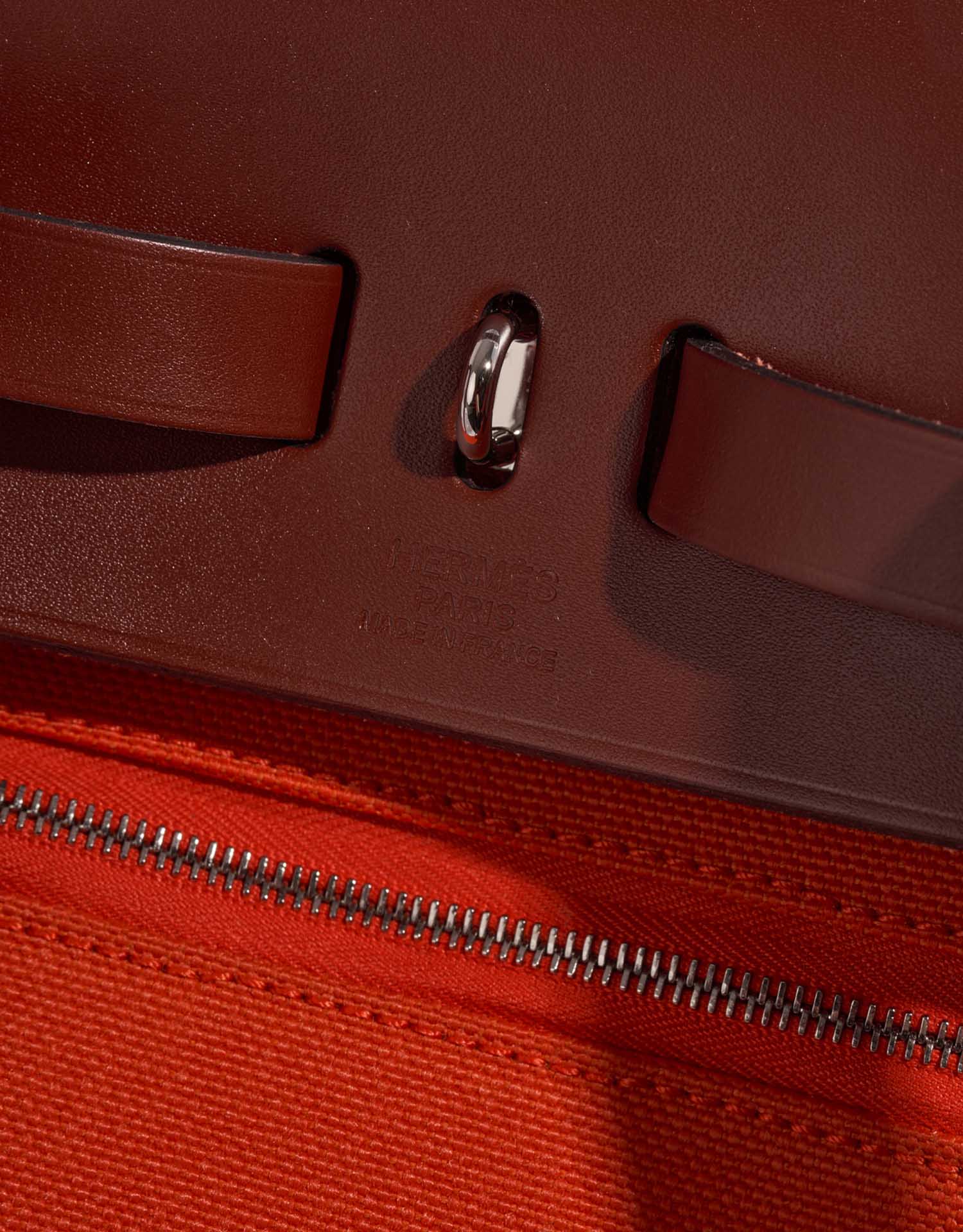 Hermès Herbag Backpack OrangeMécano-RougeH Logo  | Sell your designer bag on Saclab.com