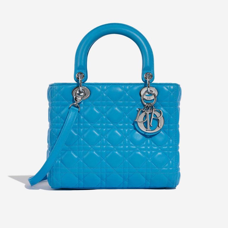 Dior Lady Medium Blue Front  | Sell your designer bag on Saclab.com