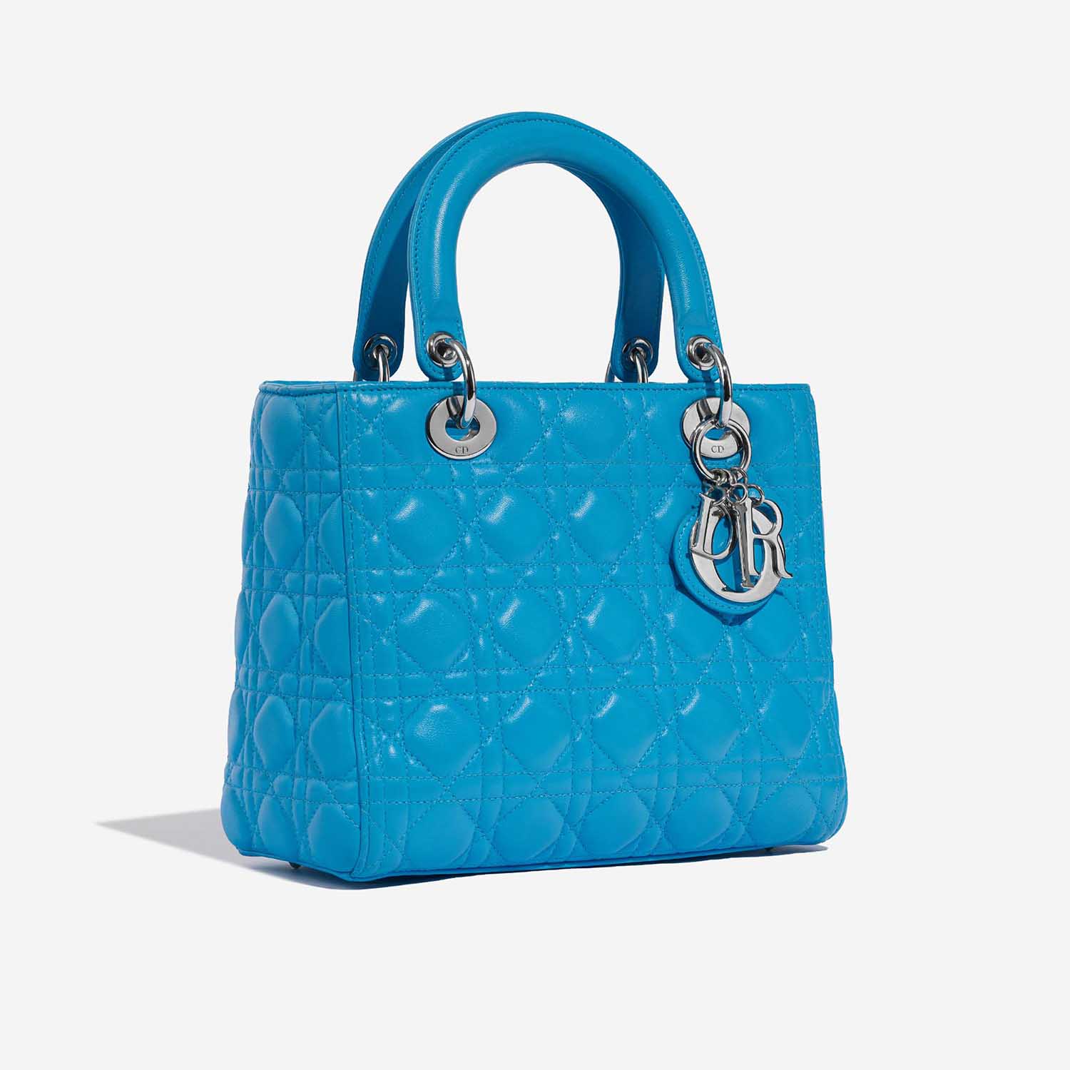 Dior Lady Medium Blue Side Front  | Sell your designer bag on Saclab.com