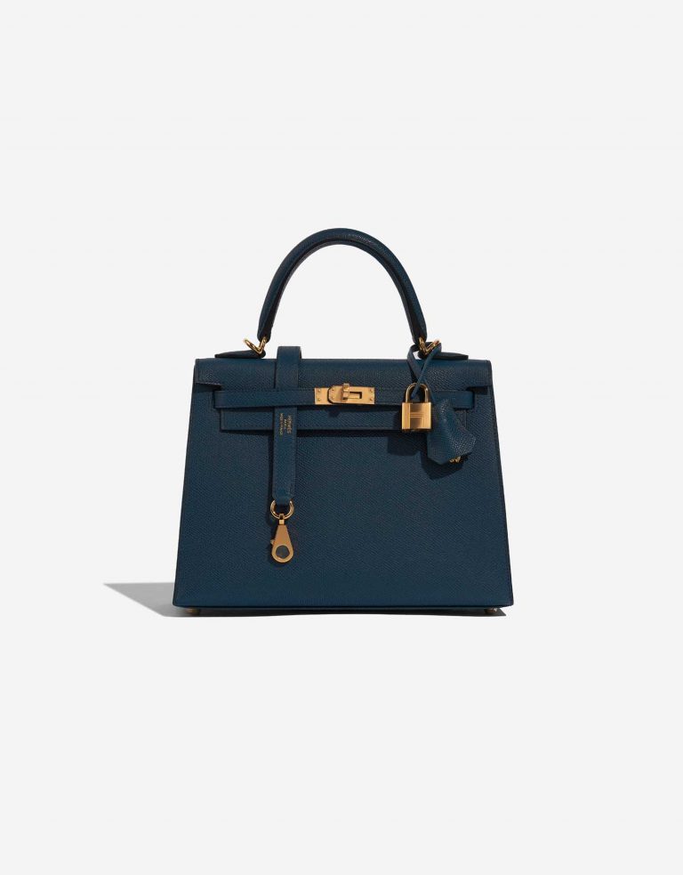 Hermès Kelly 25 BlueDePresse Front  | Sell your designer bag on Saclab.com