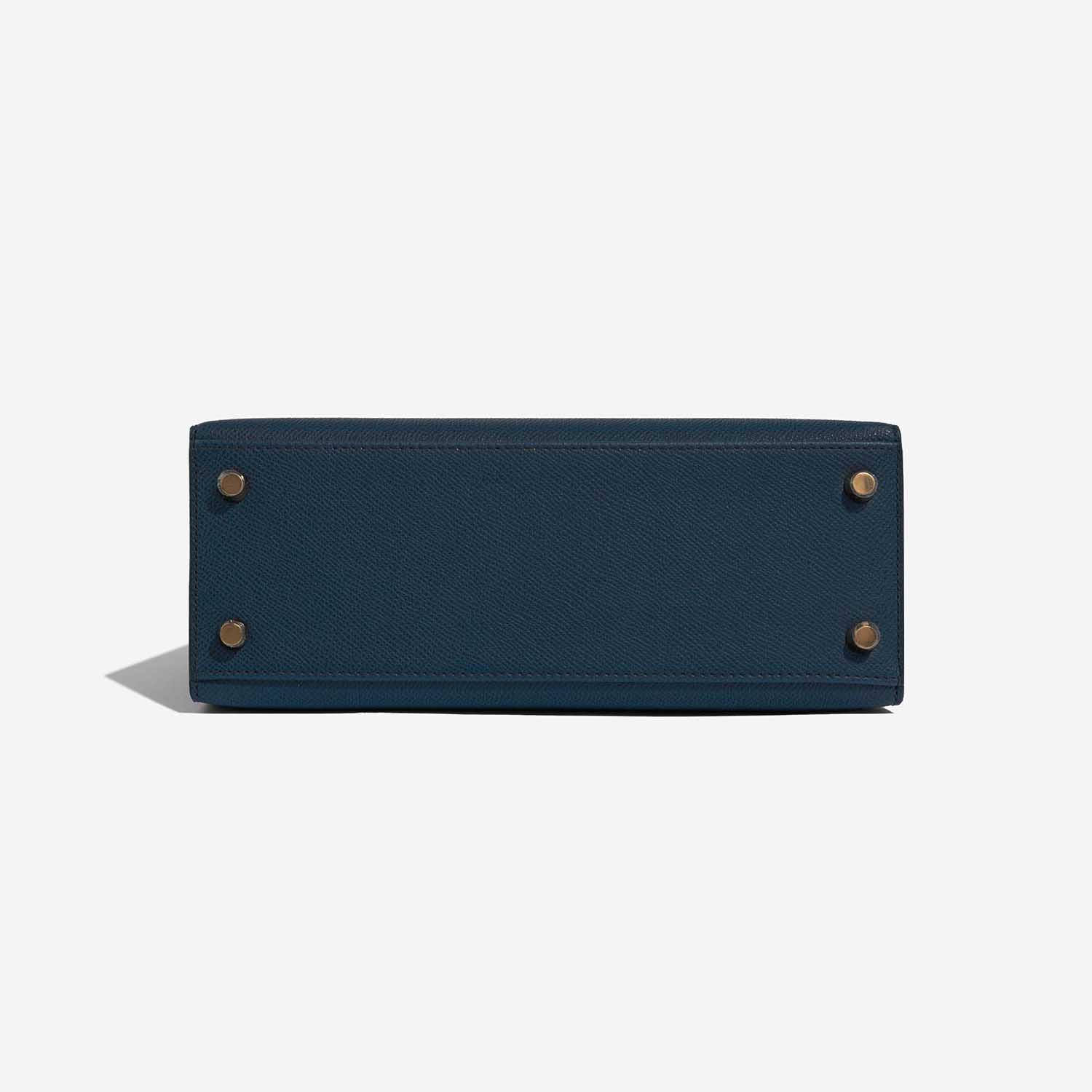 Kelly 25 leather handbag Hermès Blue in Leather - 22131965