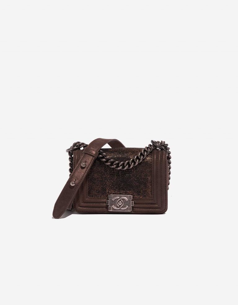 Chanel Boy Micro Brown-Gold Front | Vendez votre sac de créateur sur Saclab.com