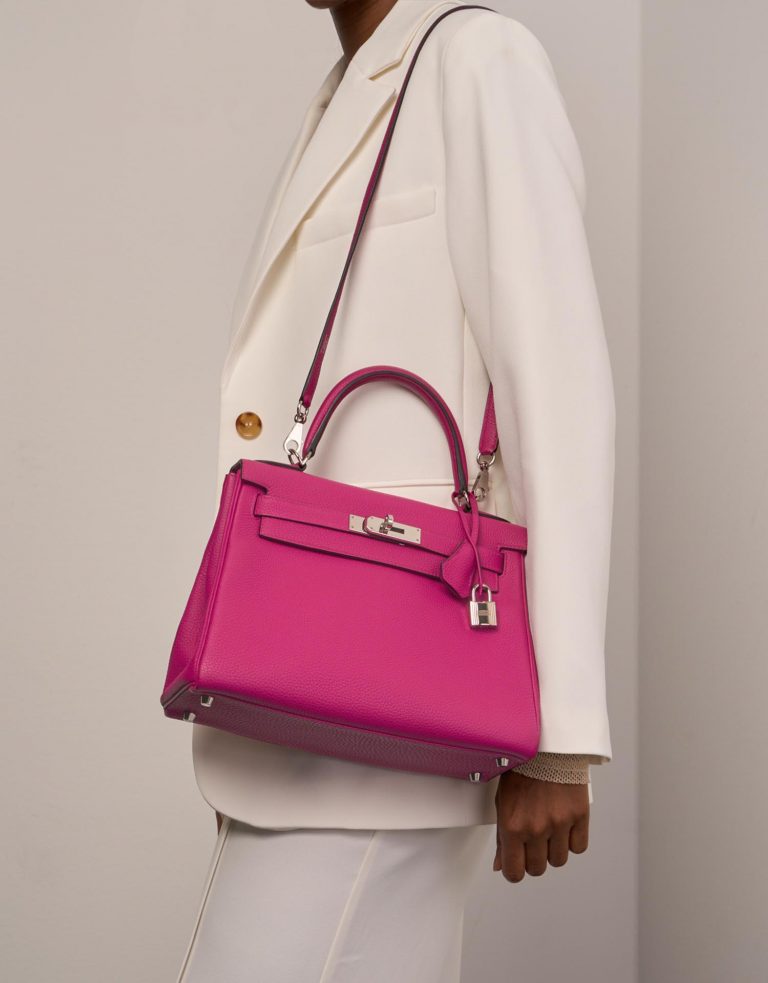 Hermès Kelly 28 RosePourpre 0F | Sell your designer bag on Saclab.com