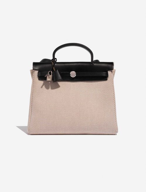 Hermès Herbag 31 Schwarz-Ecru-SableNaturel Front | Verkaufen Sie Ihre Designer-Tasche auf Saclab.com
