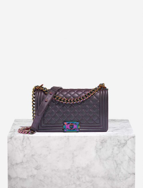 Chanel Boy OldMedium Purple-Greyish Front | Vendez votre sac de créateur sur Saclab.com