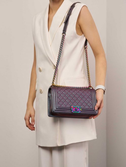 Chanel Boy OldMedium Purple-Greyish Sizes Worn | Sell your designer bag on Saclab.com
