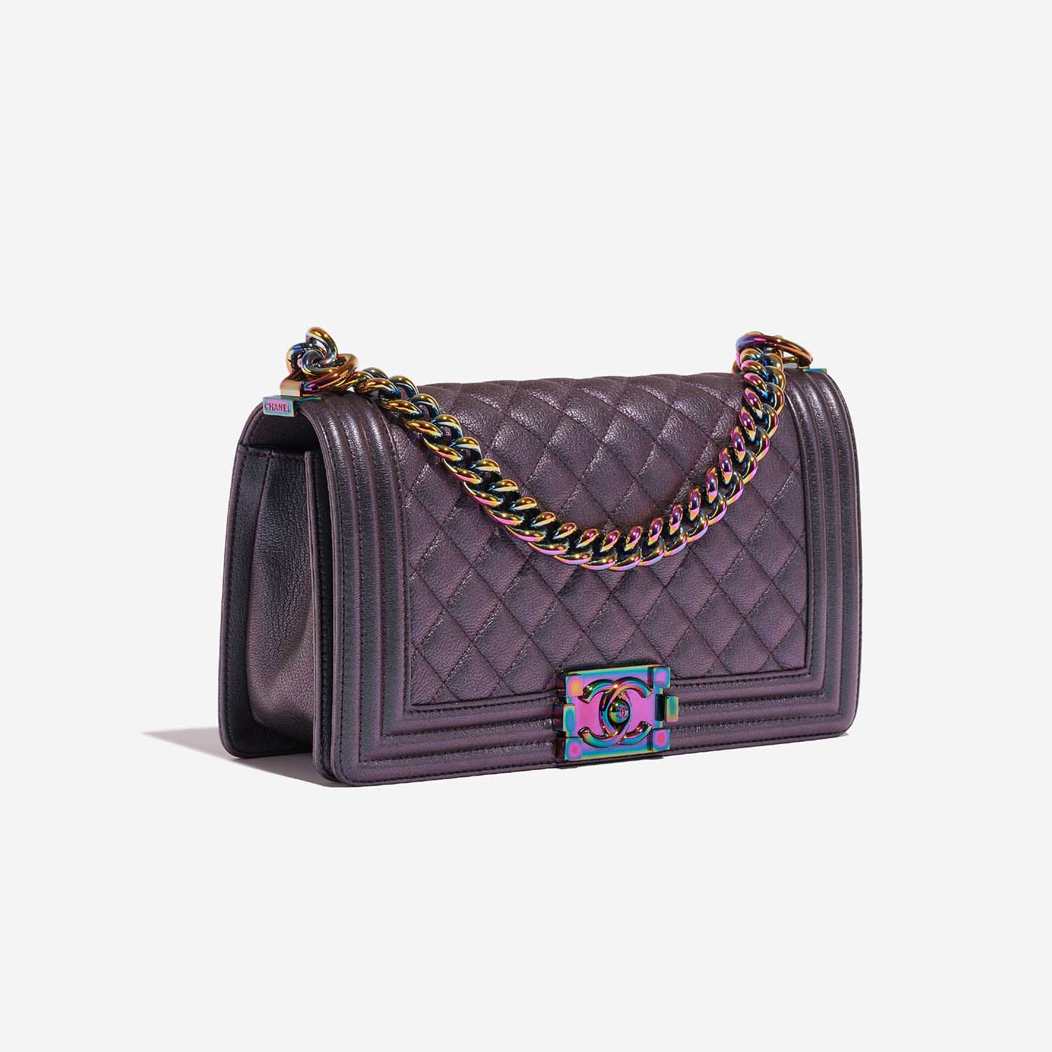 Chanel Boy OldMedium Purple-Greyish Side Front  | Sell your designer bag on Saclab.com