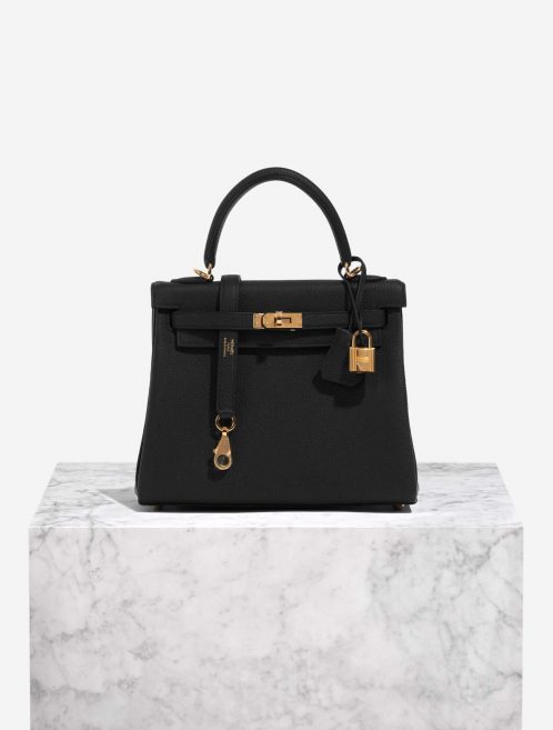 Hermès KellyHSS 25 Schwarz-Rose Front | Verkaufen Sie Ihre Designer-Tasche auf Saclab.com