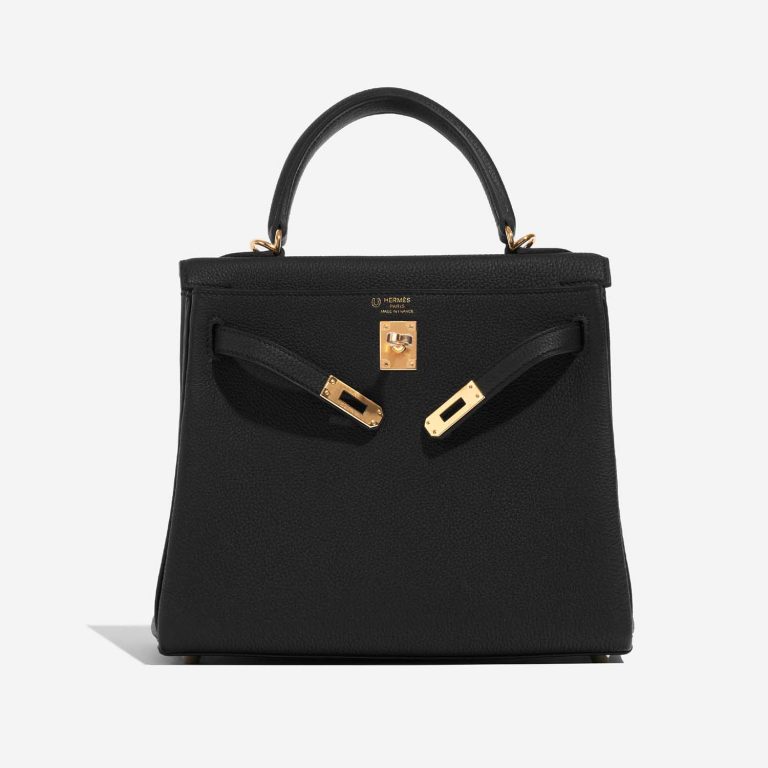 Hermès KellyHSS 25 Black-Rose Front Open | Sell your designer bag on Saclab.com