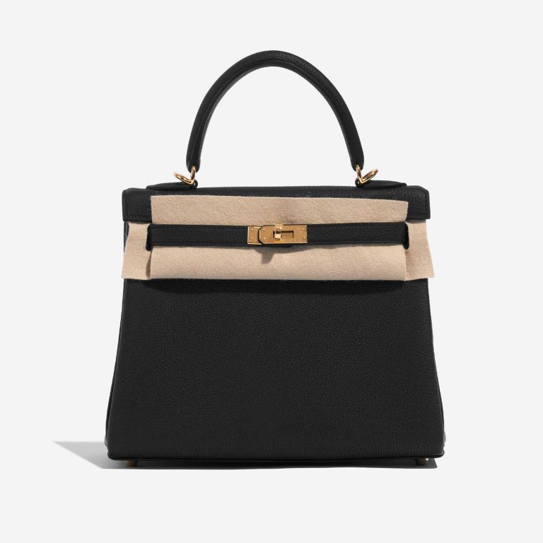 Hermès KellyHSS 25 Black-Rose Front Velt | Sell your designer bag on Saclab.com