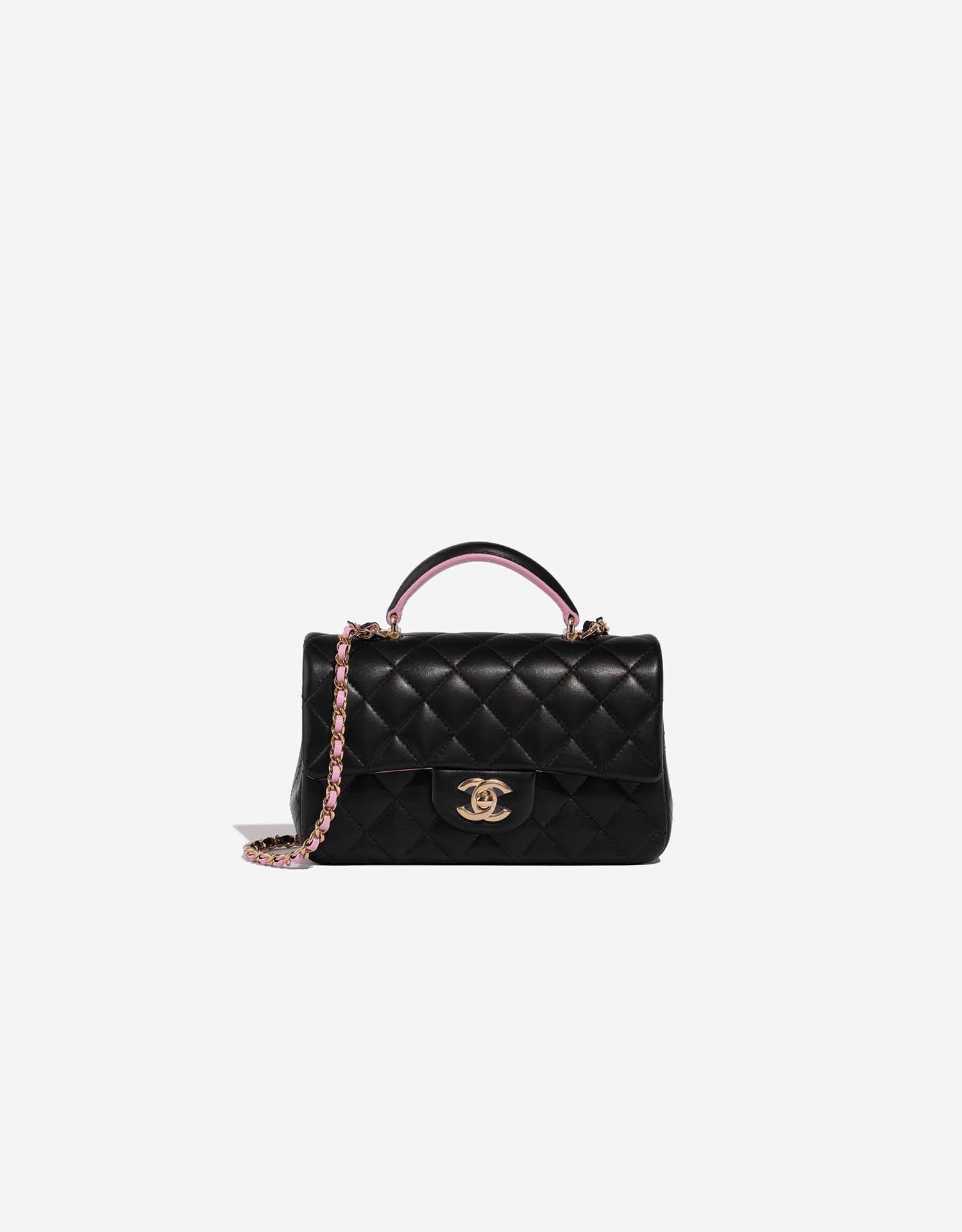 Chanel Timeless Mini Rectangular Lamb Black / Hot Pink | SACLÀB