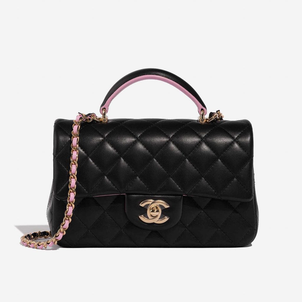 Chanel Timeless Mini Rectangular Lamb Black / Hot Pink | SACLÀB