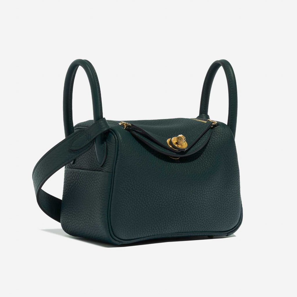 Hermès Lindy Mini Clemence Vert Cypress | SACLÀB