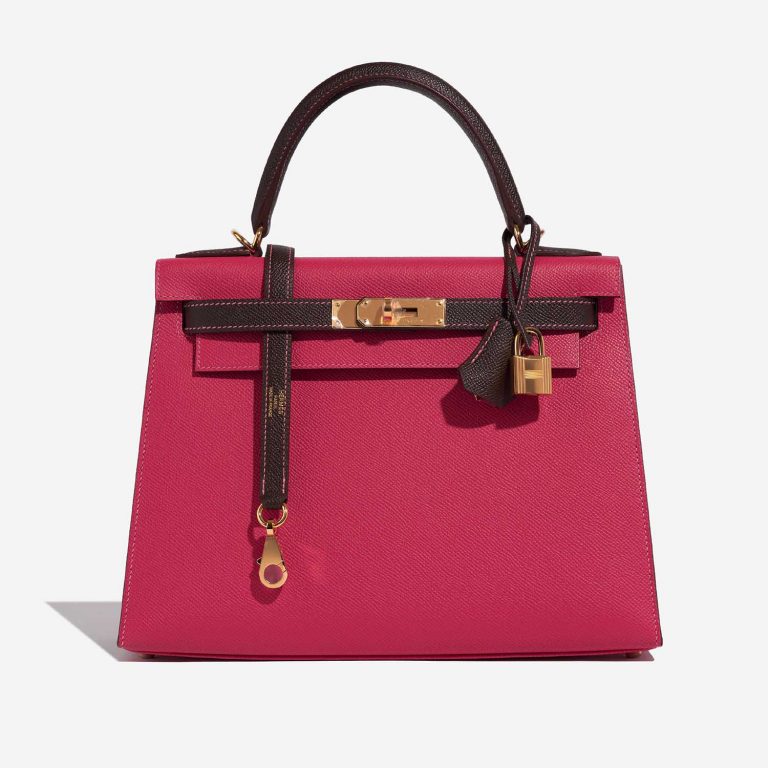 Hermès Kelly 28 RoseTyrien-Chocolate 2F S | Verkaufen Sie Ihre Designer-Tasche auf Saclab.com