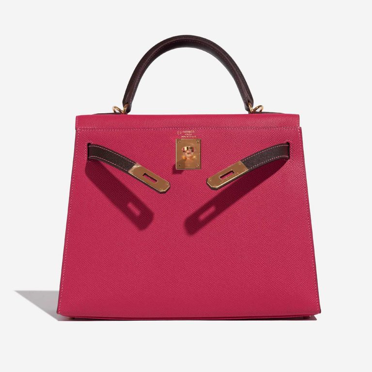 Hermès Kelly 28 RoseTyrien-Chocolate 3FO S | Verkaufen Sie Ihre Designer-Tasche auf Saclab.com