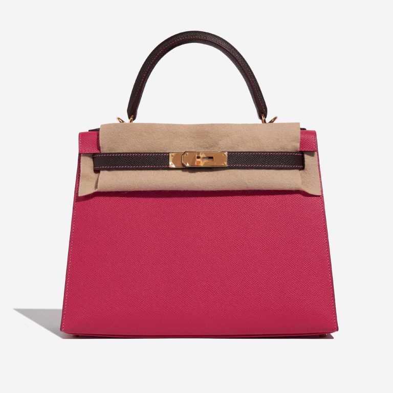 Hermès Kelly 28 RoseTyrien-Chocolate 4FV S | Verkaufen Sie Ihre Designertasche auf Saclab.com