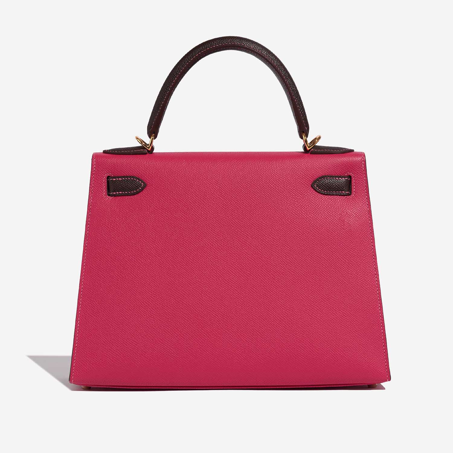 Hermès Kelly 28 RoseTyrien-Chocolate 5B S | Sell your designer bag on Saclab.com