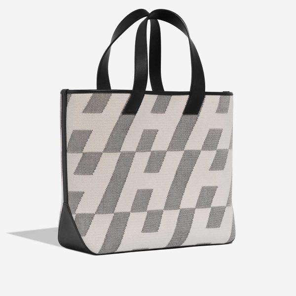 Hermès Cabas H En Biais 40 Toile H   Swift Black   Ecru 