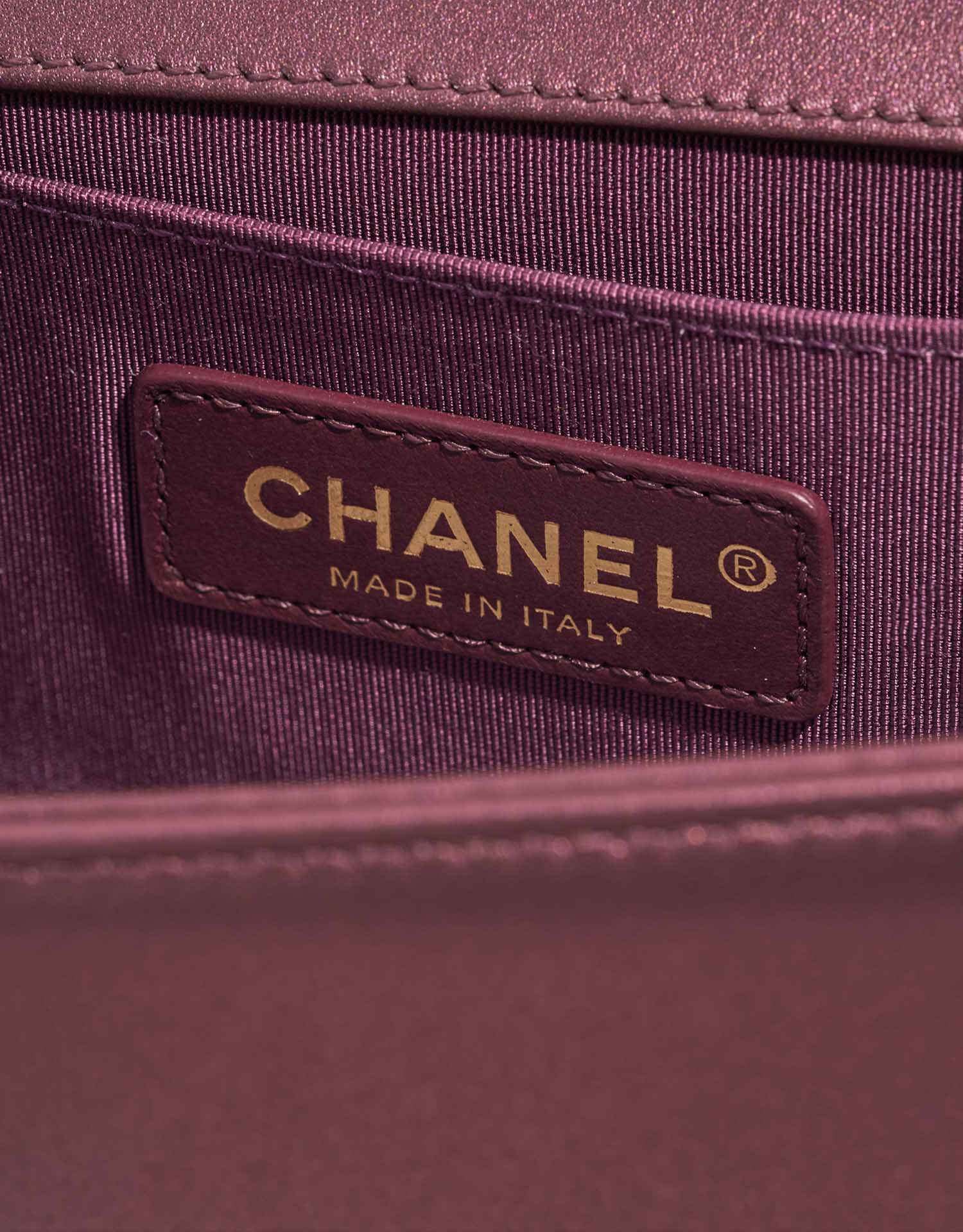 Chanel Boy NewMedium MetallicRoseGold Logo  | Sell your designer bag on Saclab.com