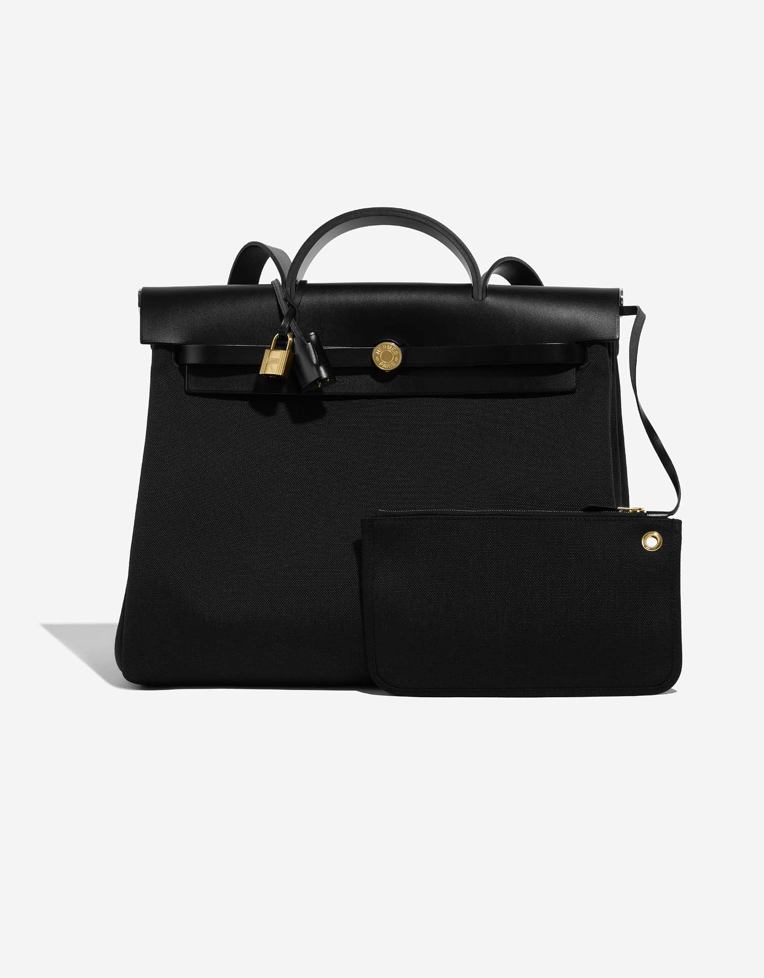 Hermès Herbag 39 Toile / Vache Hunter Black